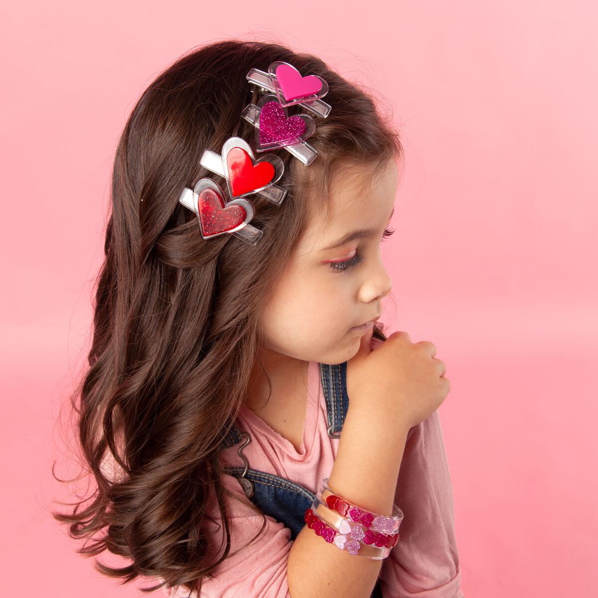 red heart alligator clips // set of 2