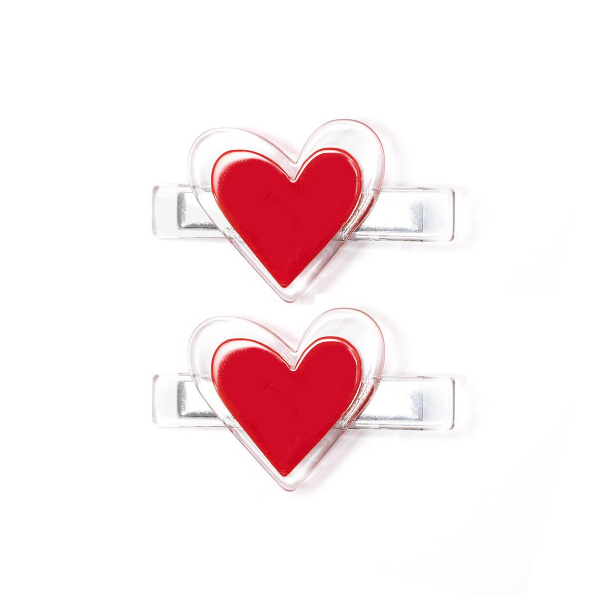 red heart alligator clips // set of 2