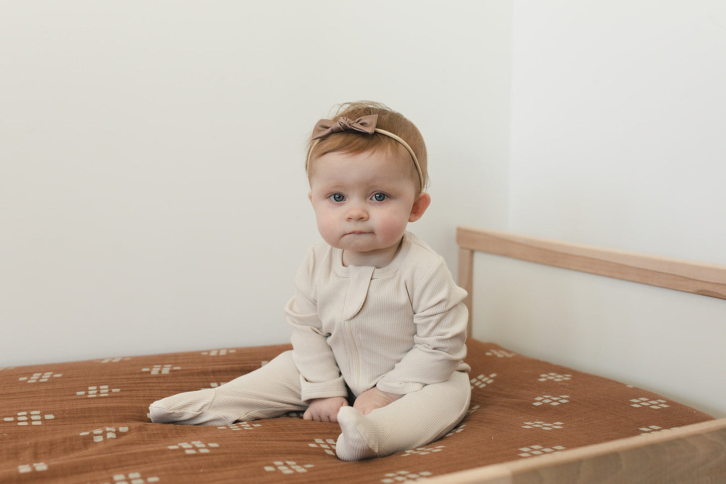 organic cotton ribbed footie // vanilla
