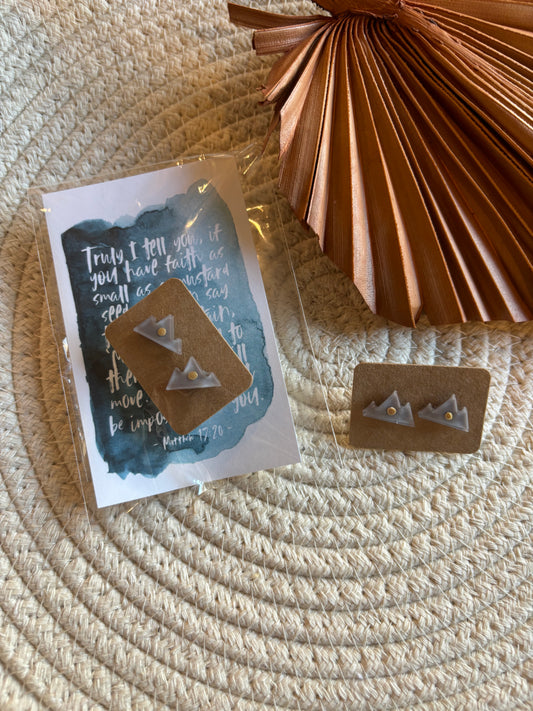 faith as a mustard seed mountain studs // handmade resin earrings