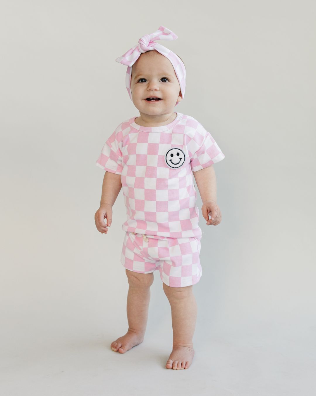 checkered shorts set // pink (available in EXTENDED SIZING!)