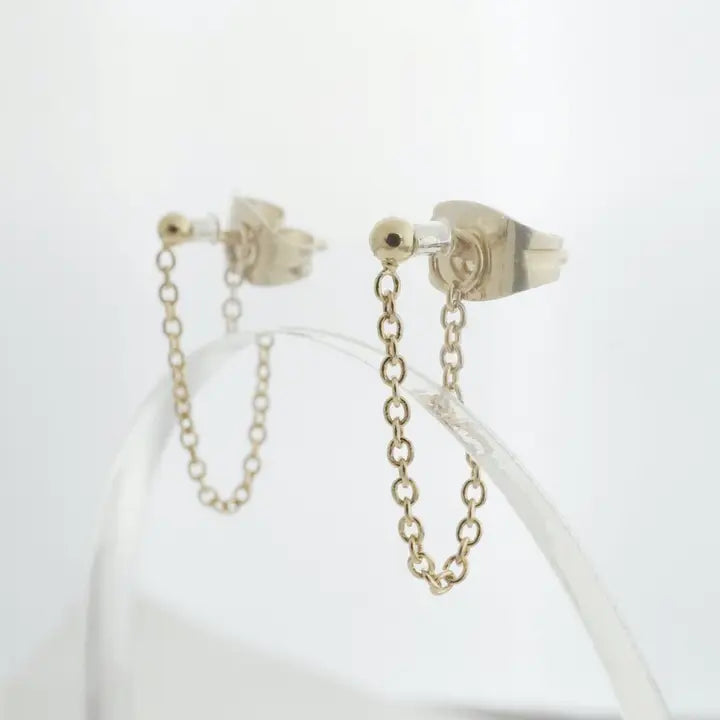 chain wrap huggie earrings
