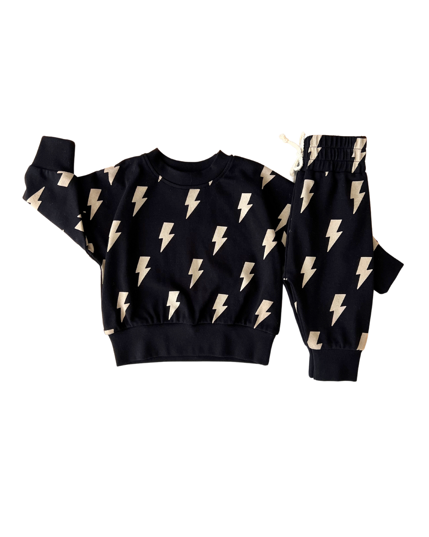 jogger set // black bolts (available in extended sizing up to 8/9)