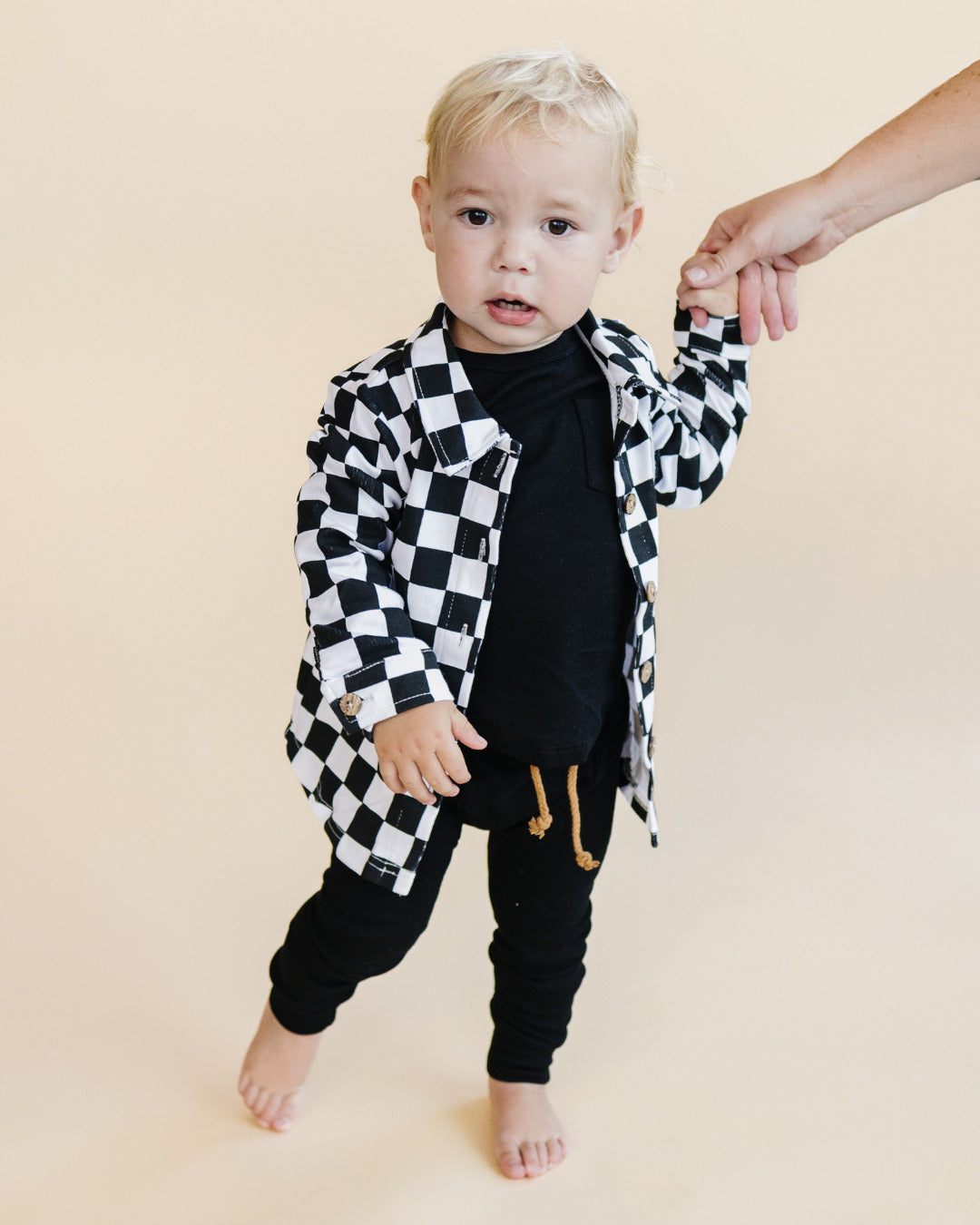 cotton shacket // black + white checkered (*available in extended sizing up to 8/9*)