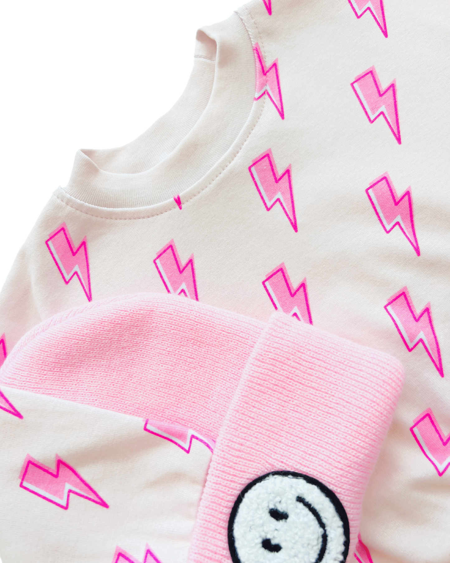 jogger set // pink bolts (*available in extended sizing up to 8/9*)