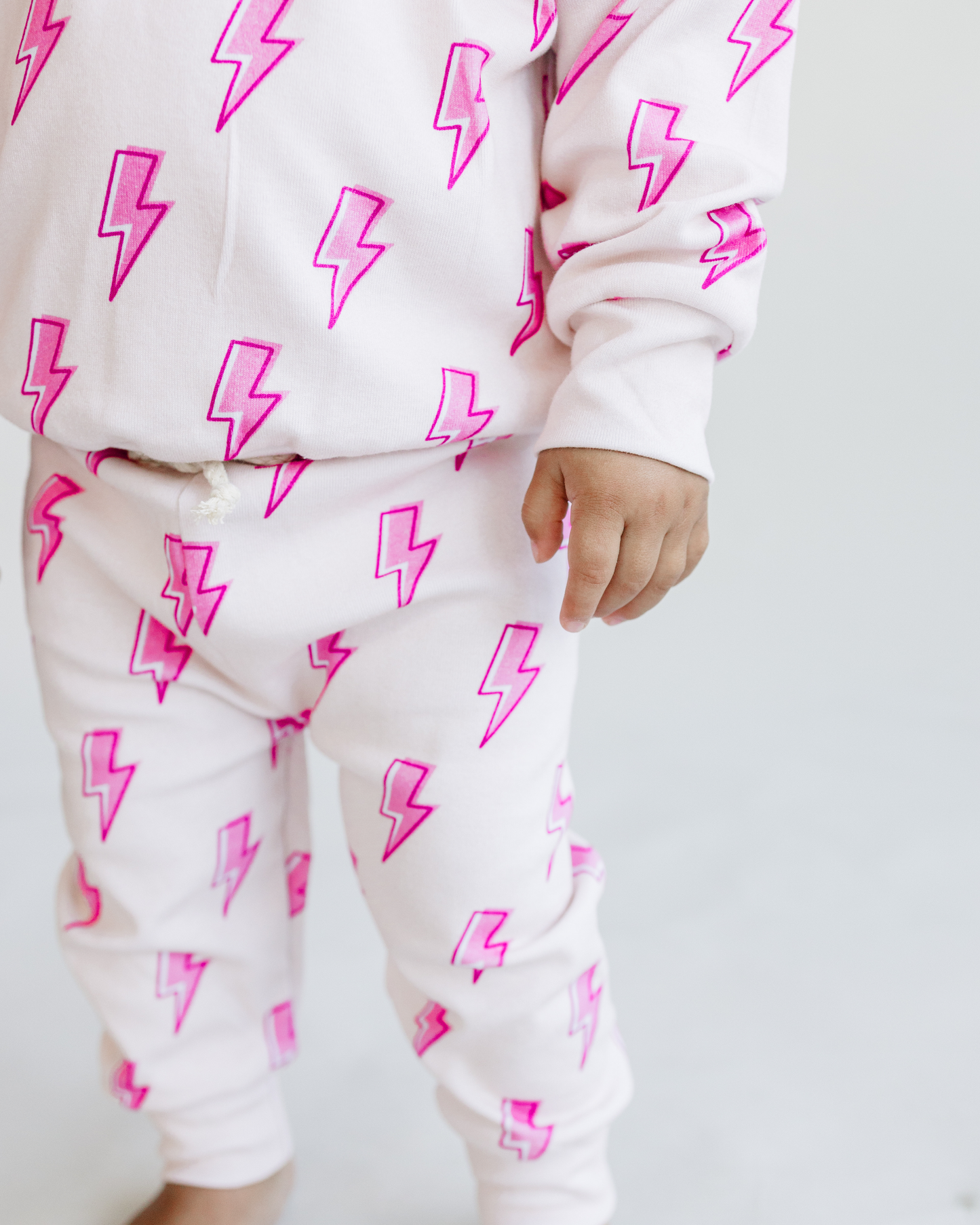 jogger set // pink bolts (*available in extended sizing up to 8/9*)