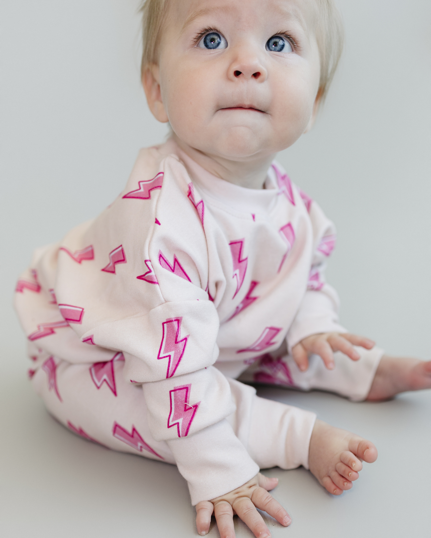 jogger set // pink bolts (*available in extended sizing up to 8/9*)