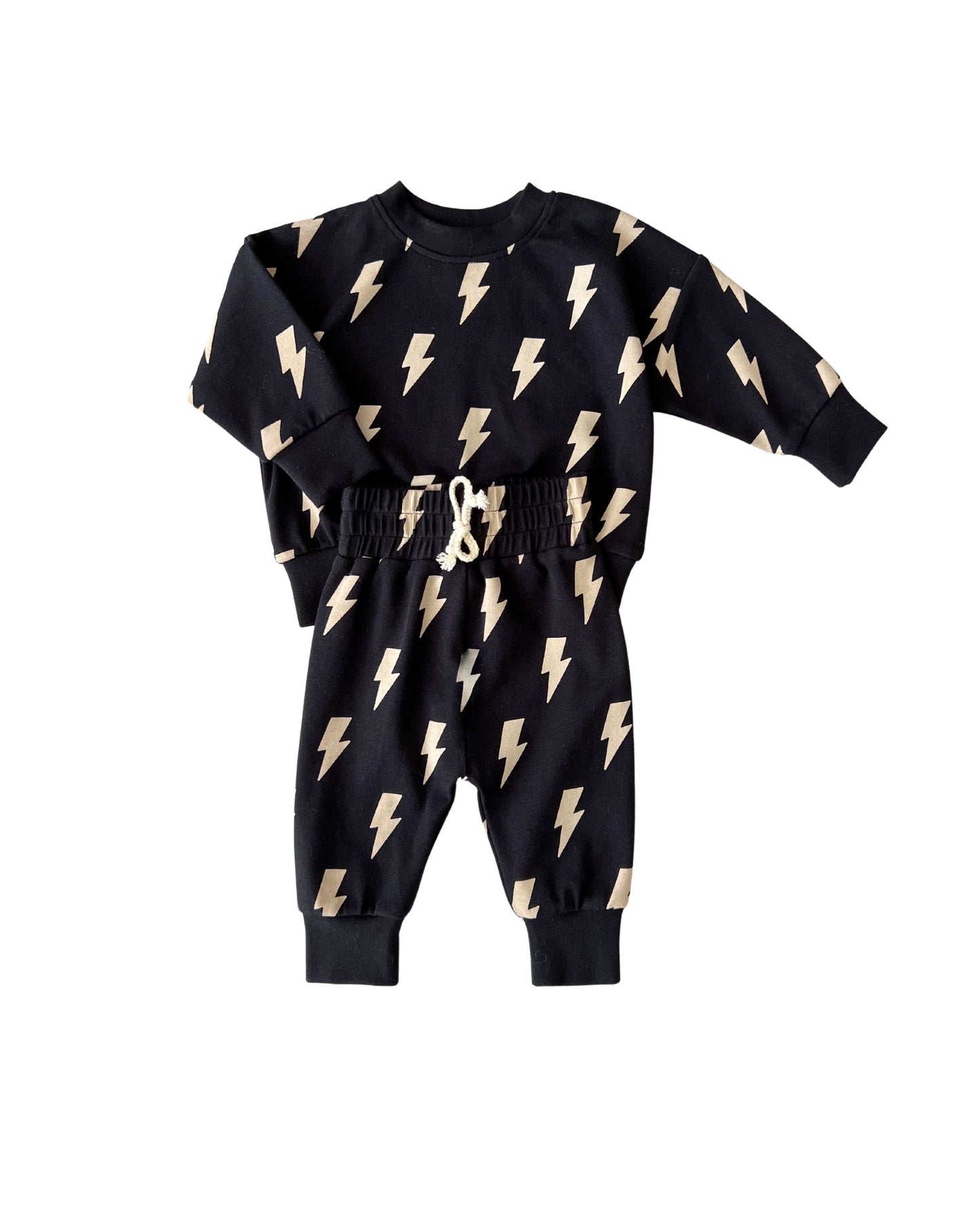 jogger set // black bolts (available in extended sizing up to 8/9)