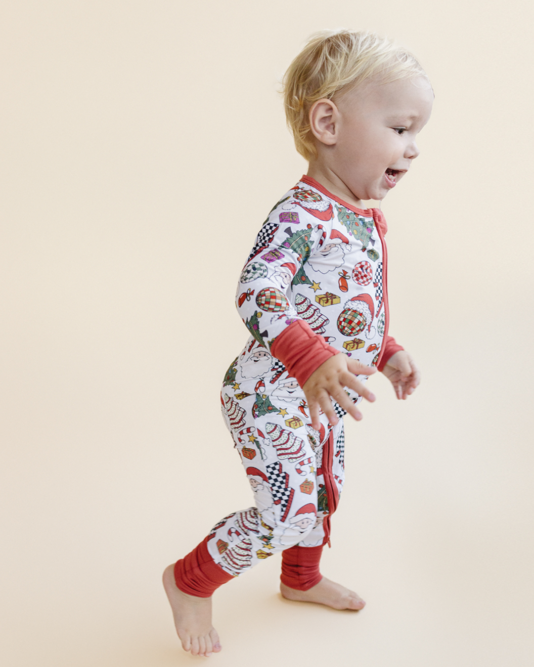 retro christmas bamboo pajamas // ZIPPY