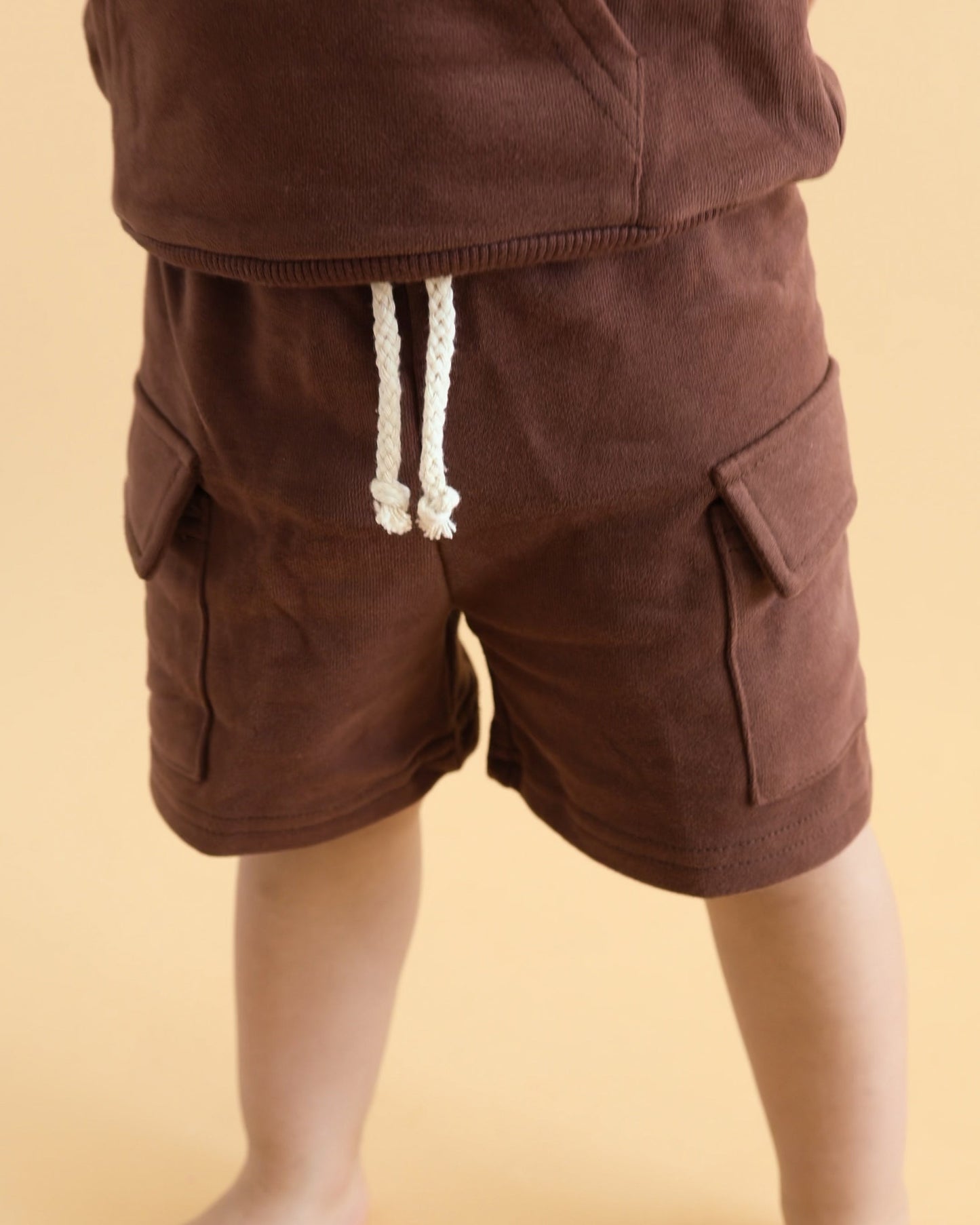 terry cargo shorts set // chocolate (sizing up to 8/9)