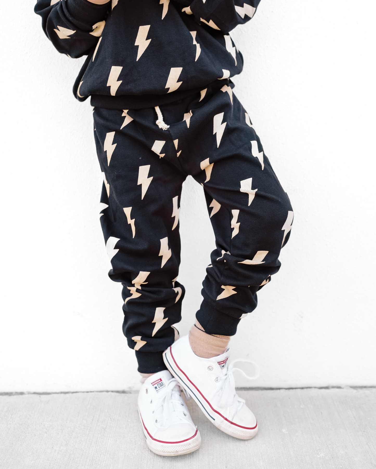 jogger set // black bolts (available in extended sizing up to 8/9)