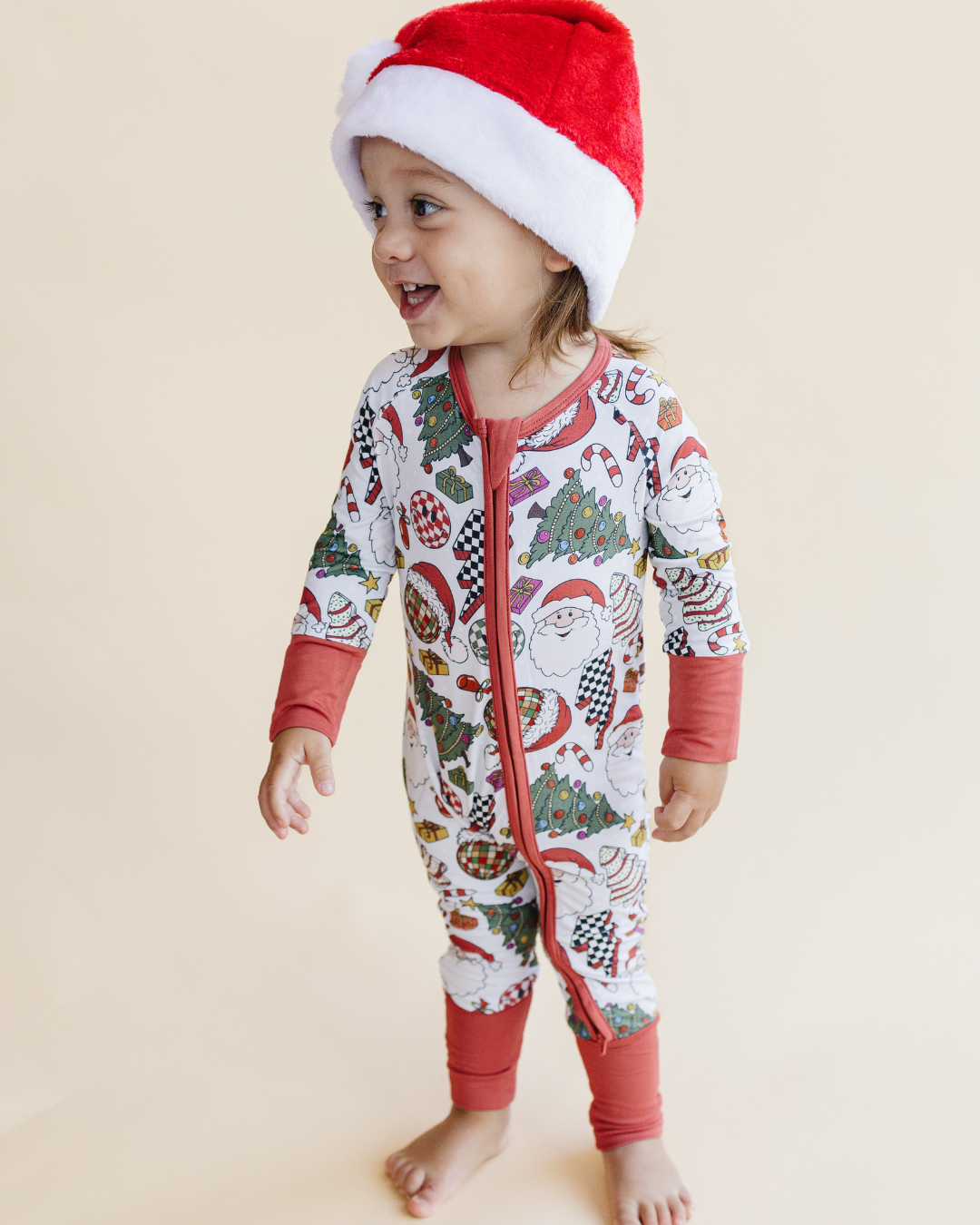 retro christmas bamboo pajamas // ZIPPY