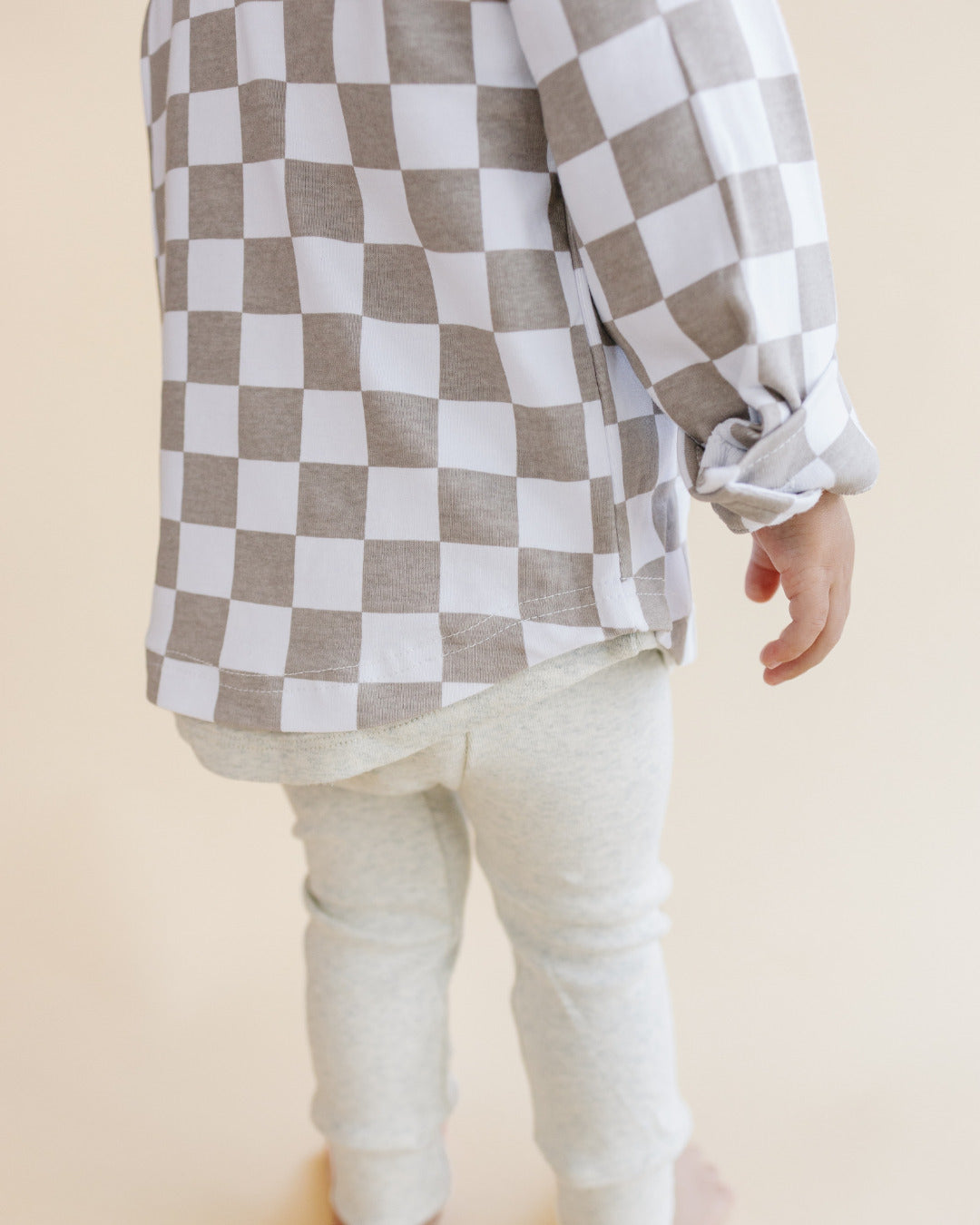 cotton shacket // smiley checkered latte (available in extended sizing up to 8/9)