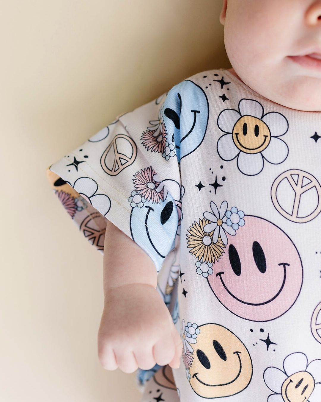 short sleeve bubble romper // groovy girl