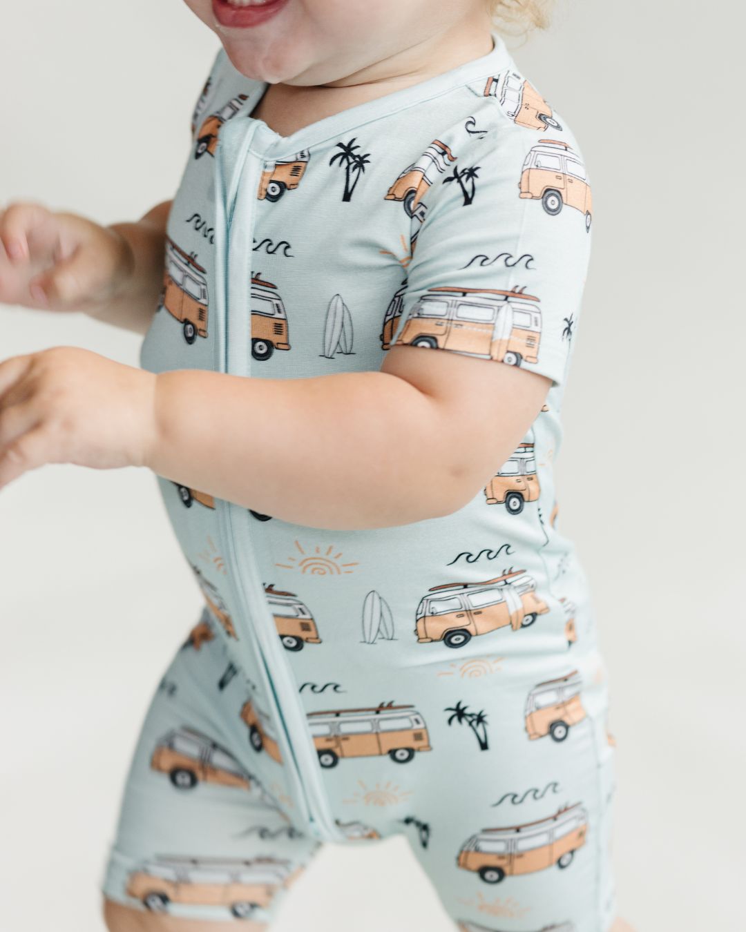 retro beach bamboo pajamas // SHORTIE