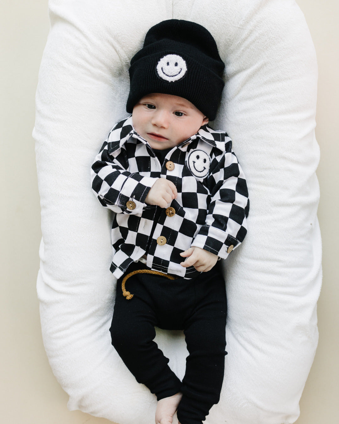 cotton shacket // black + white checkered (*available in extended sizing up to 8/9*)