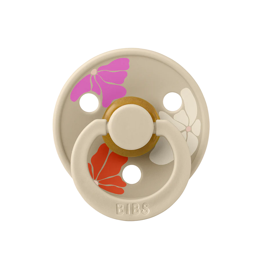 BIBS studio colour TWO PACK // round natural rubber latex nipple // morning bloom vanilla mix