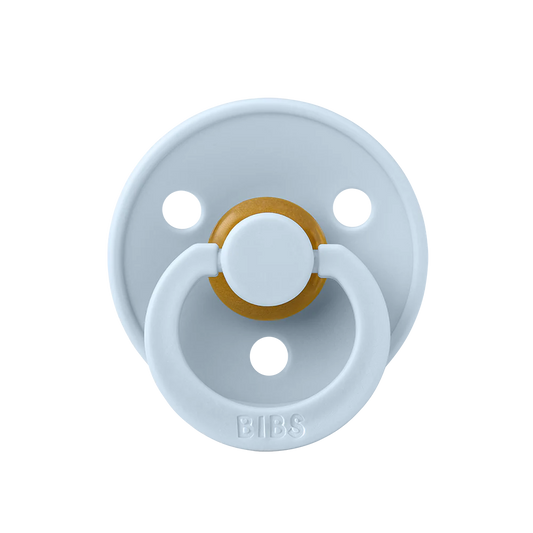 BIBS colour pacifier // symmetrical natural rubber latex nipple // baby blue