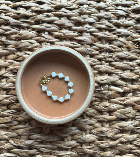 baby/toddler bracelet // hearts + golds