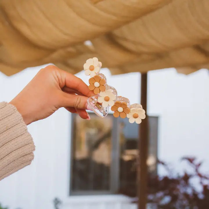 neutral blossom claw clip