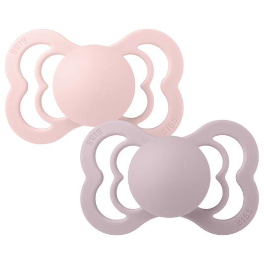 BIBS supreme TWO PACK // symmetrical silicone nipple // blossom + dusky lilac