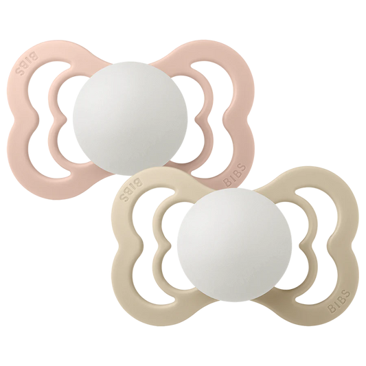 BIBS supreme GLOW TWO PACK// symmetrical silicone nipple // blush GLOW + vanilla GLOW