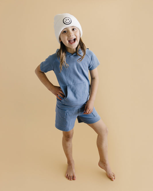 cargo shorts set // blue (sizing up to 8/9y)
