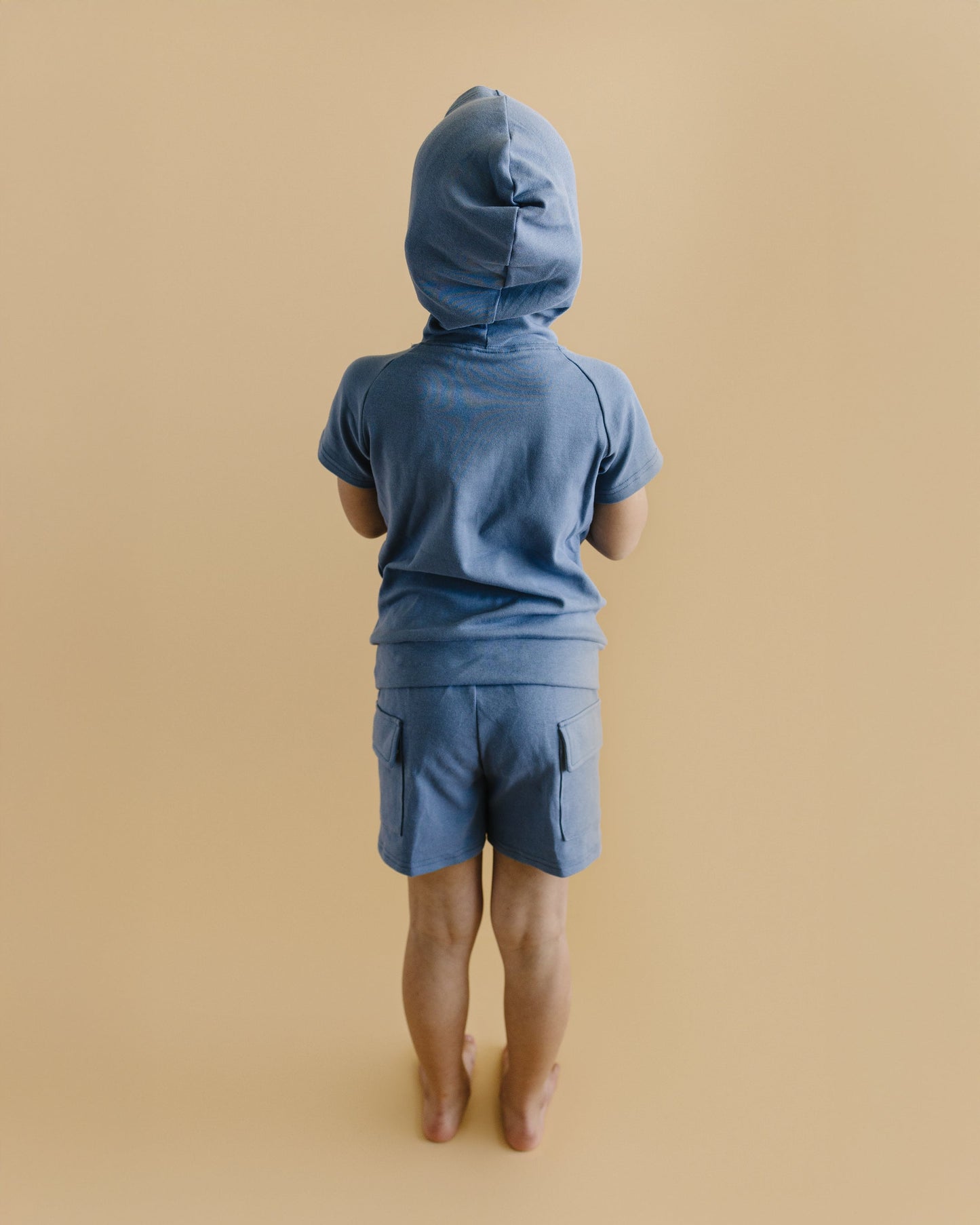 cargo shorts set // blue (sizing up to 8/9y)