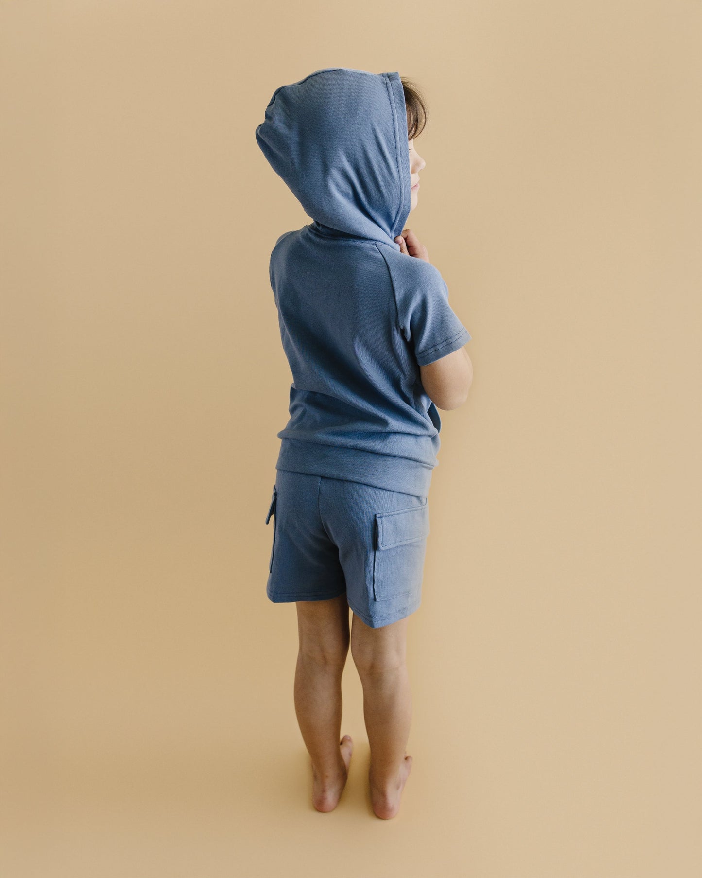 cargo shorts set // blue (sizing up to 8/9y)