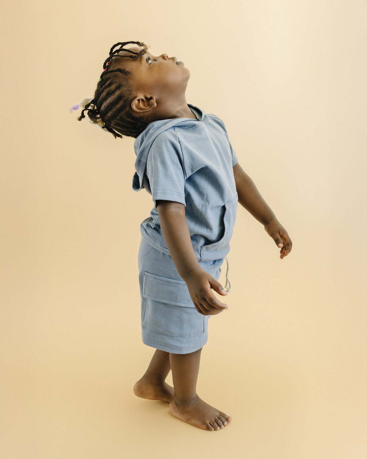 cargo shorts set // blue (sizing up to 8/9y)