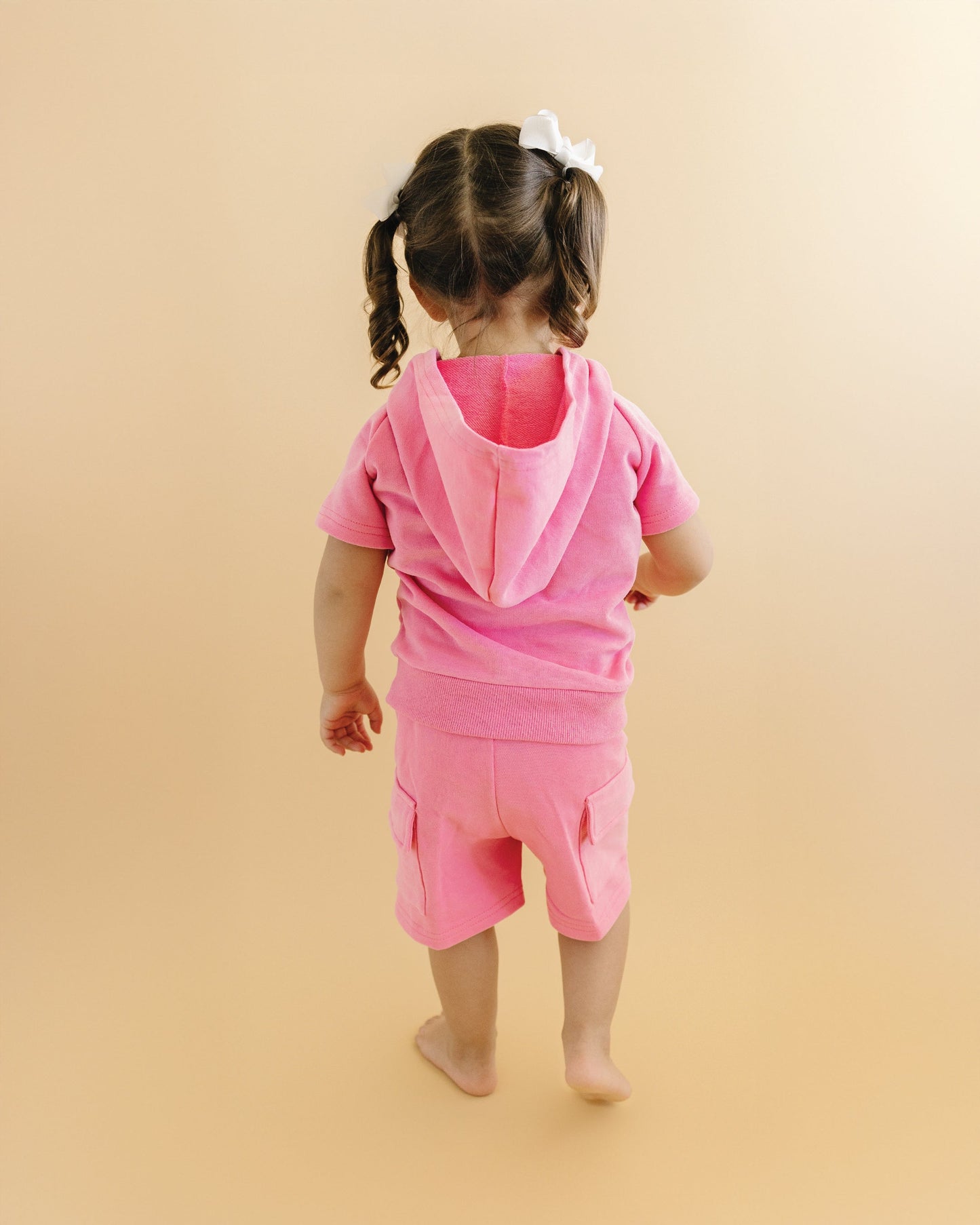 terry cargo shorts set // pink (sizing up to 8/9)
