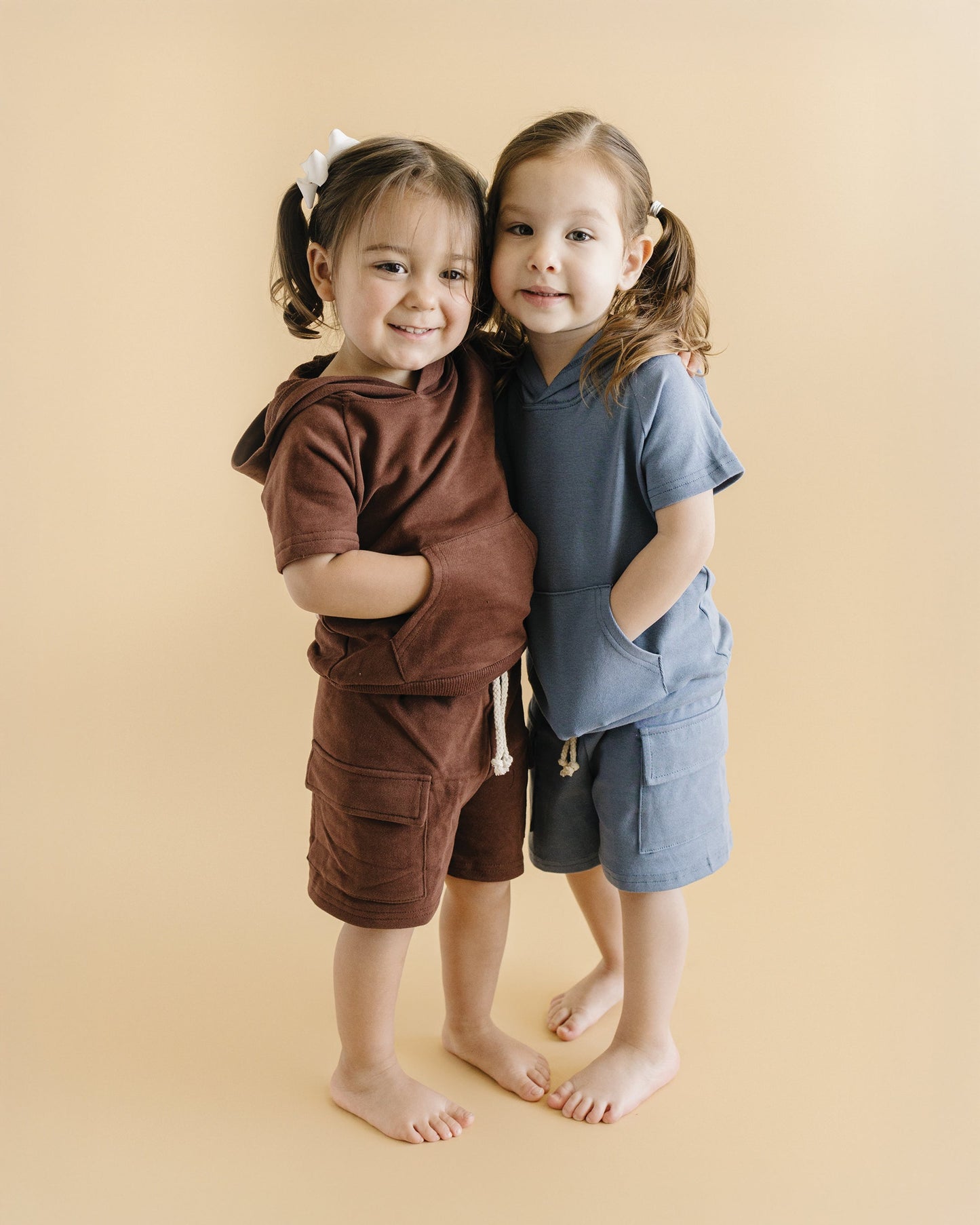 cargo shorts set // blue (sizing up to 8/9y)