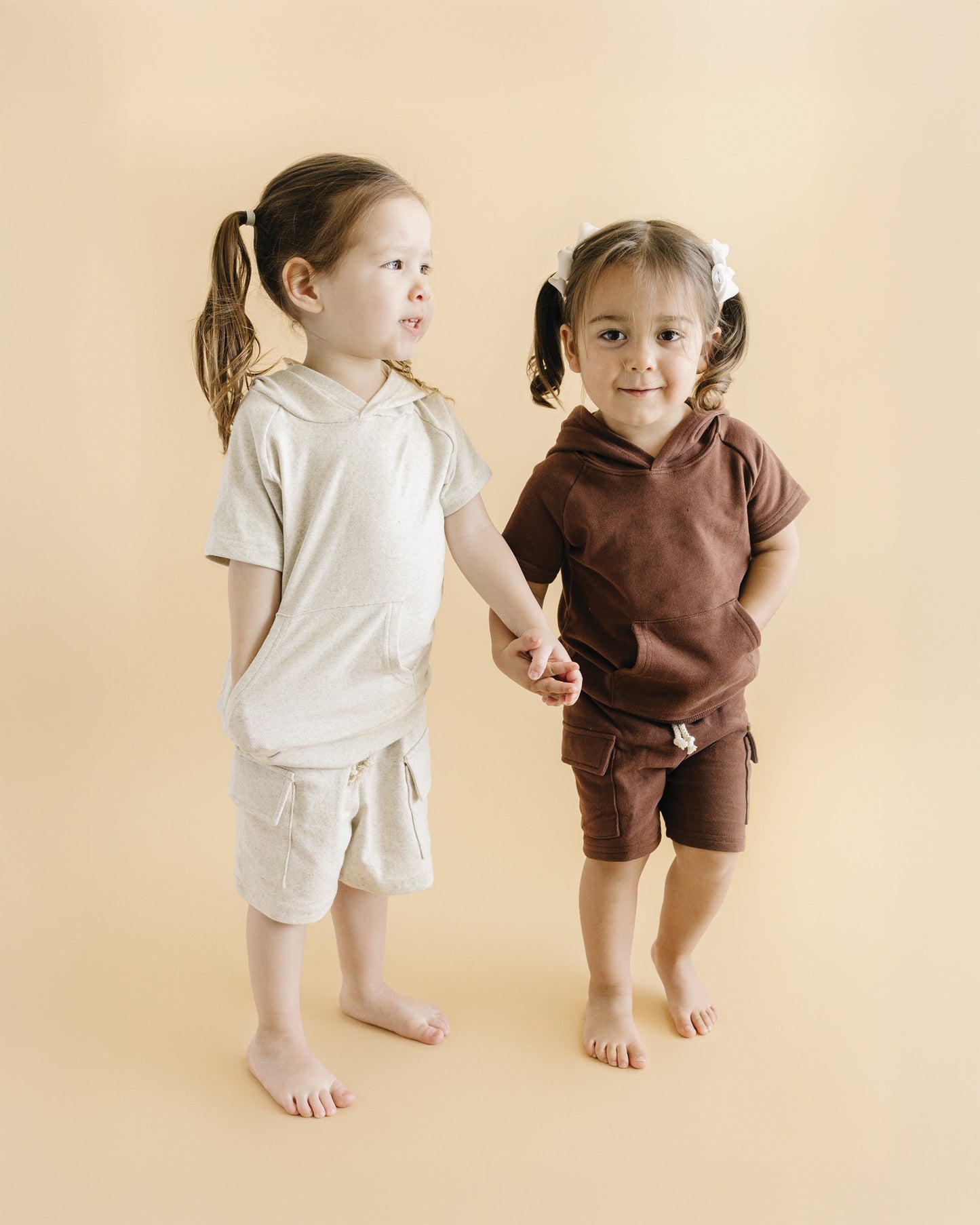 terry cargo shorts set // chocolate (sizing up to 8/9)