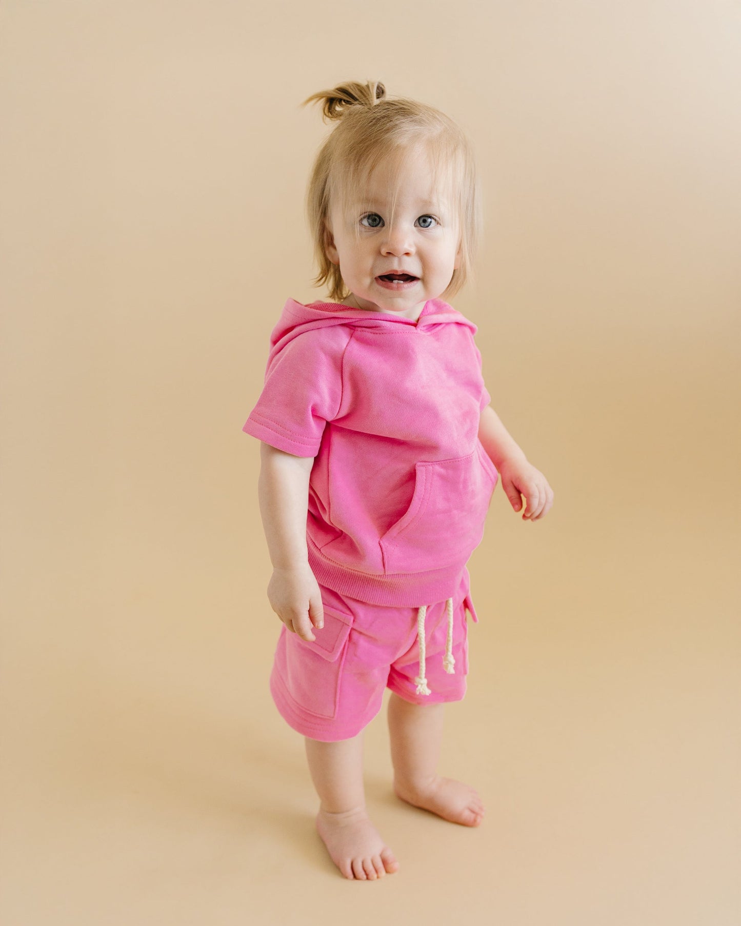 terry cargo shorts set // pink (sizing up to 8/9)