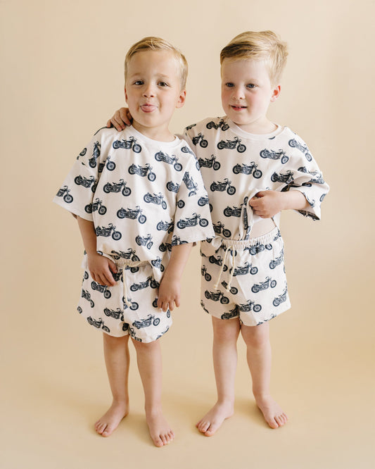 shorts set // born to ride (sizing up to 8/9)
