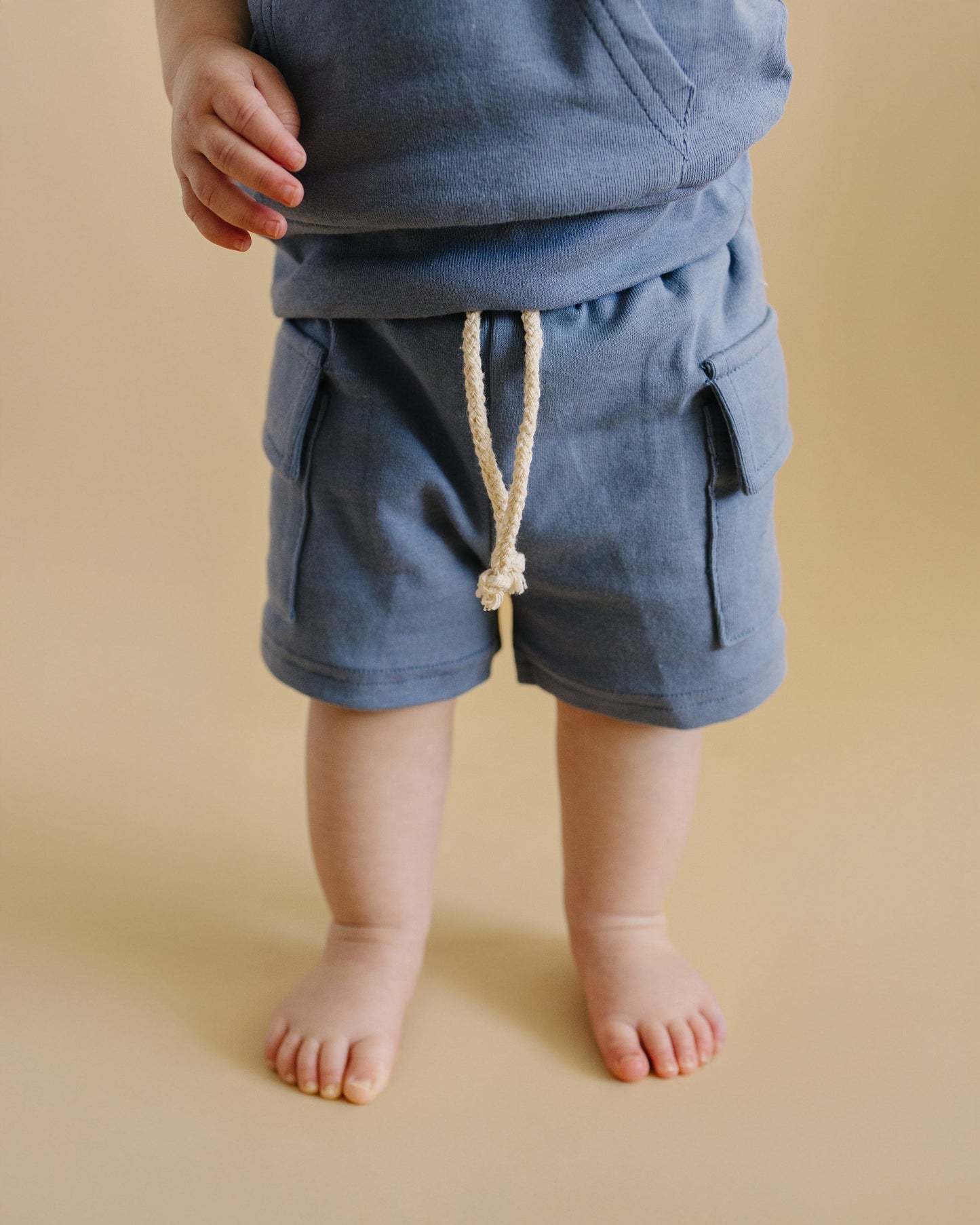 cargo shorts set // blue (sizing up to 8/9y)
