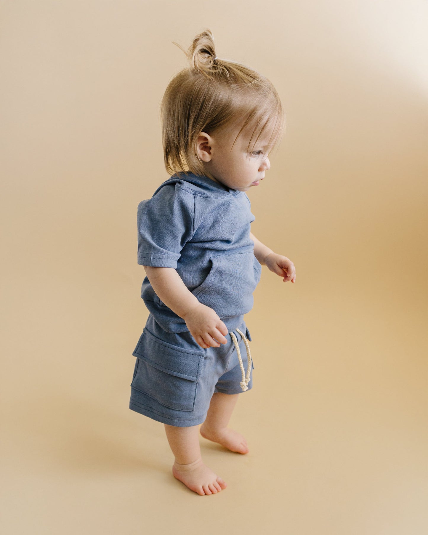 cargo shorts set // blue (sizing up to 8/9y)
