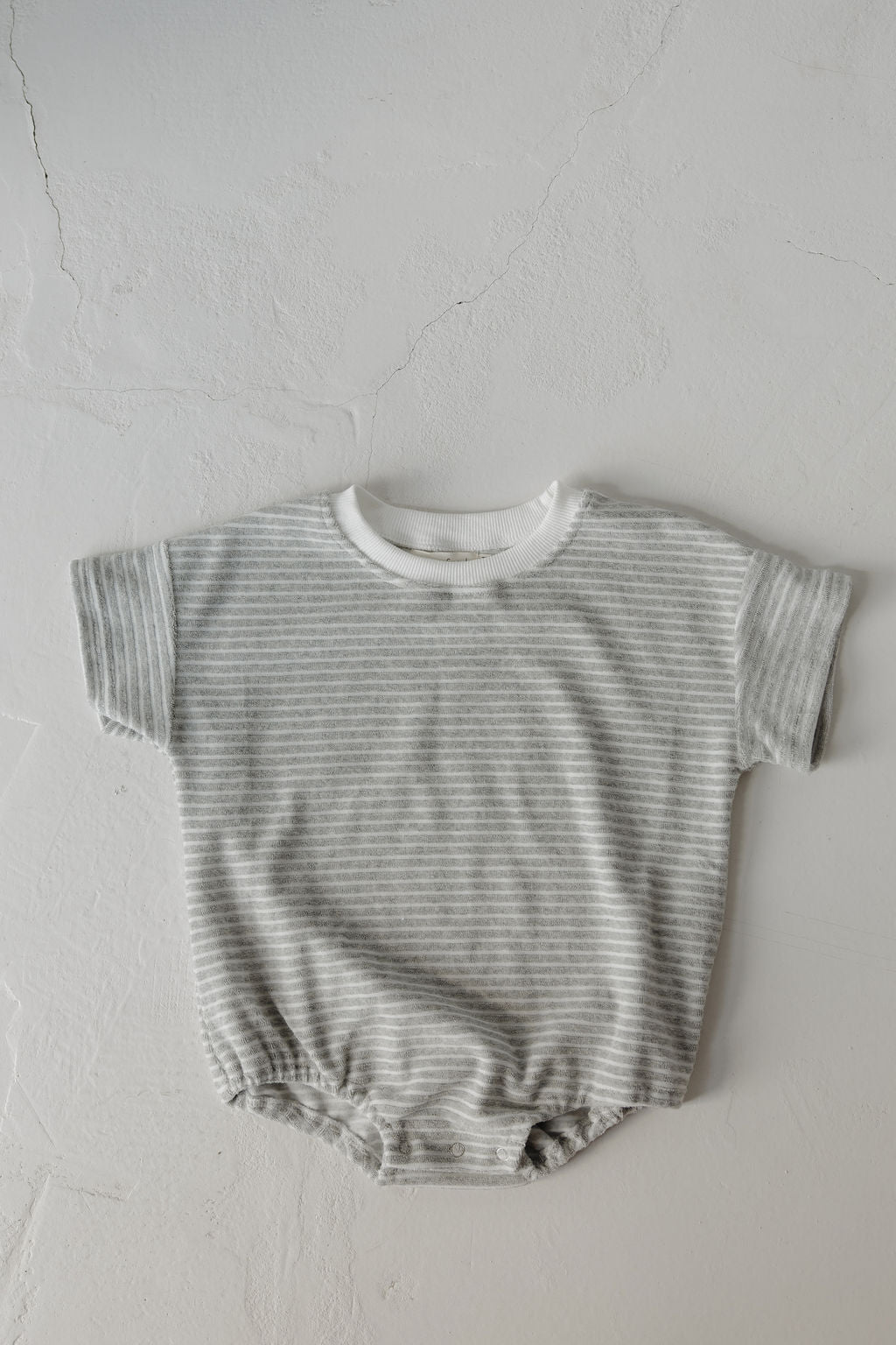 terry tshirt romper // grey stripe