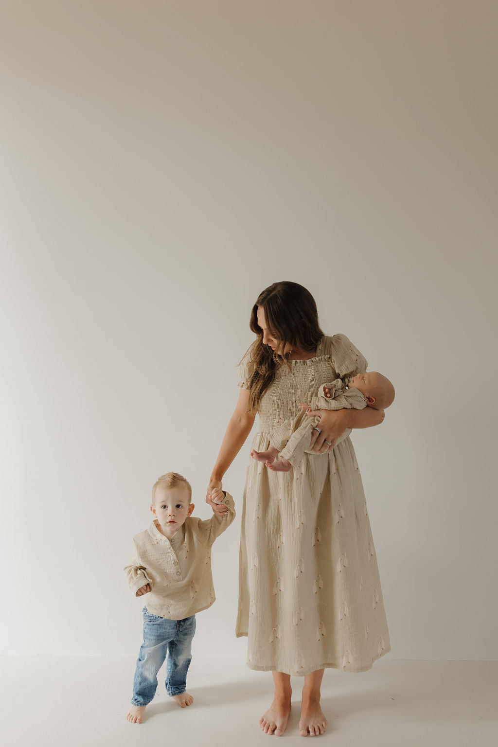 long-sleeve muslin romper // silly goose (comes in mama match)