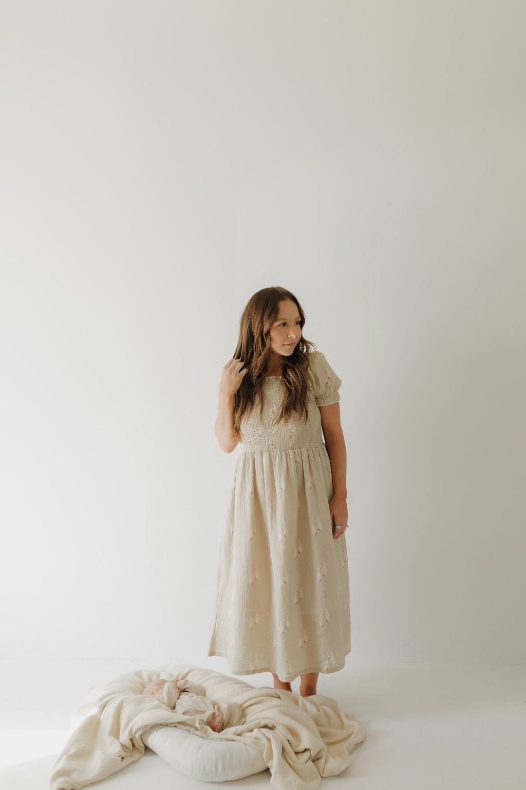 women's short-sleeve muslin dress // silly goose (comes in baby/child match)