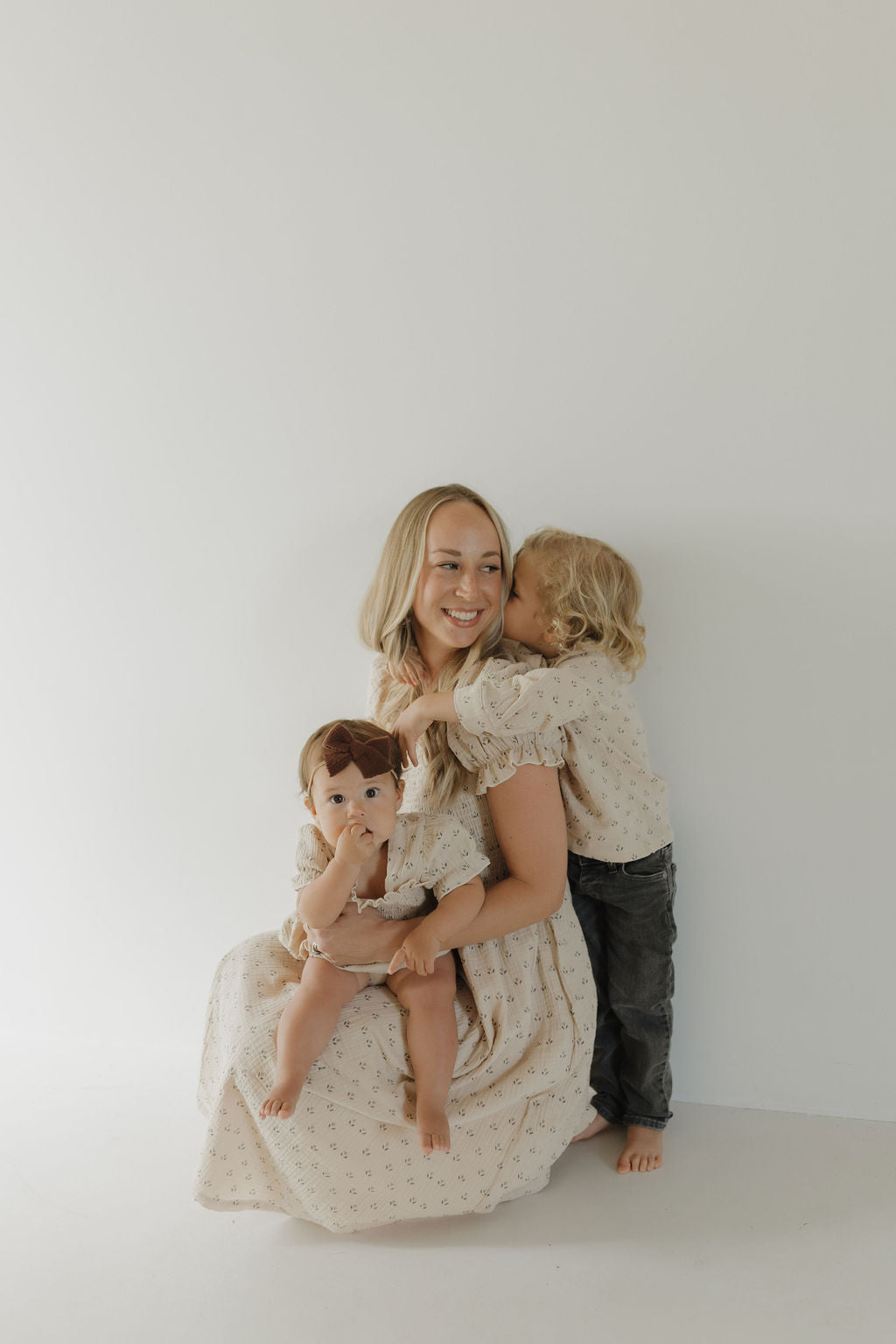 women's short-sleeve muslin dress // flora (comes in baby/child match)
