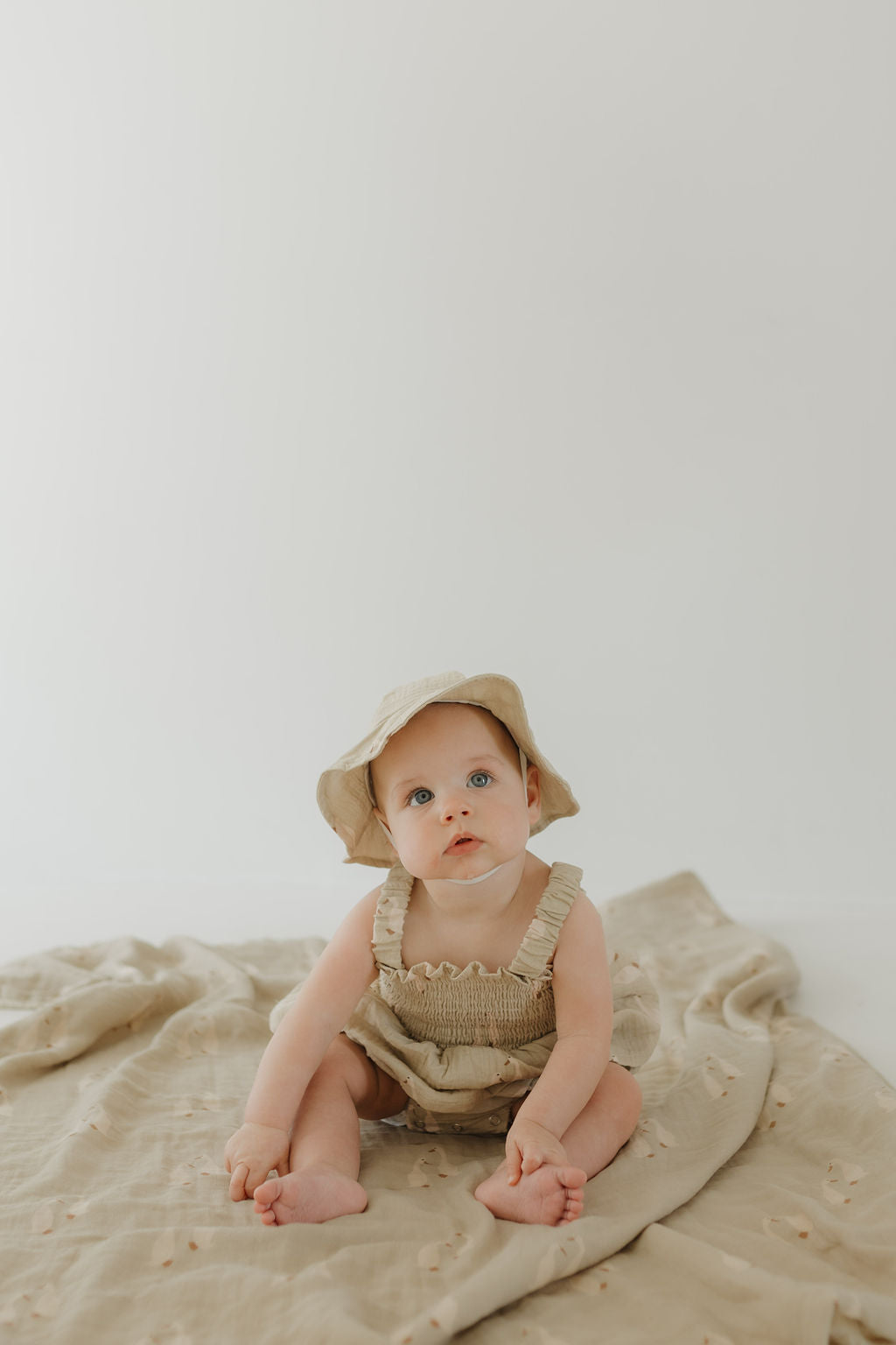 sleeveless muslin romper + hat // silly goose (comes in mama match)