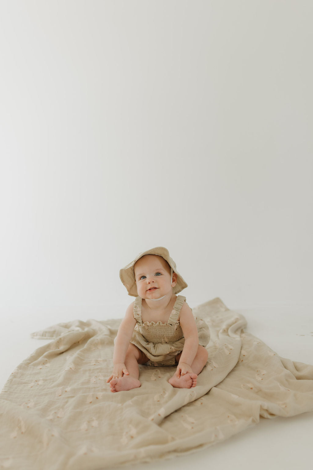 sleeveless muslin romper + hat // silly goose (comes in mama match)