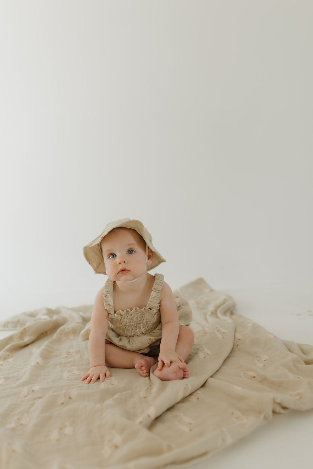 sleeveless muslin romper + hat // silly goose (comes in mama match)