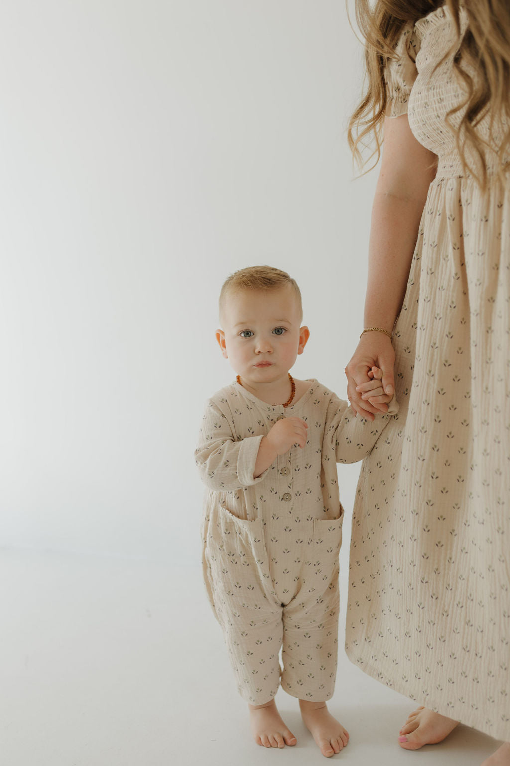 long-sleeve muslin romper // flora (comes in mama match)