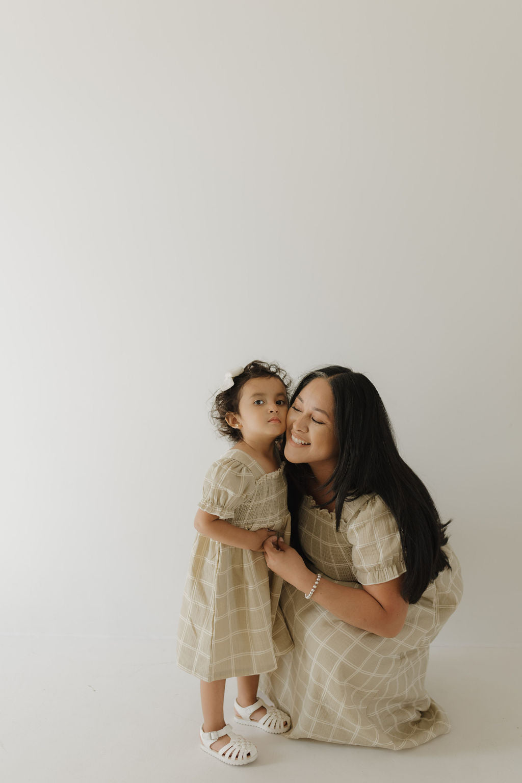 toddler/child muslin dress // linen grid (comes in mama match)