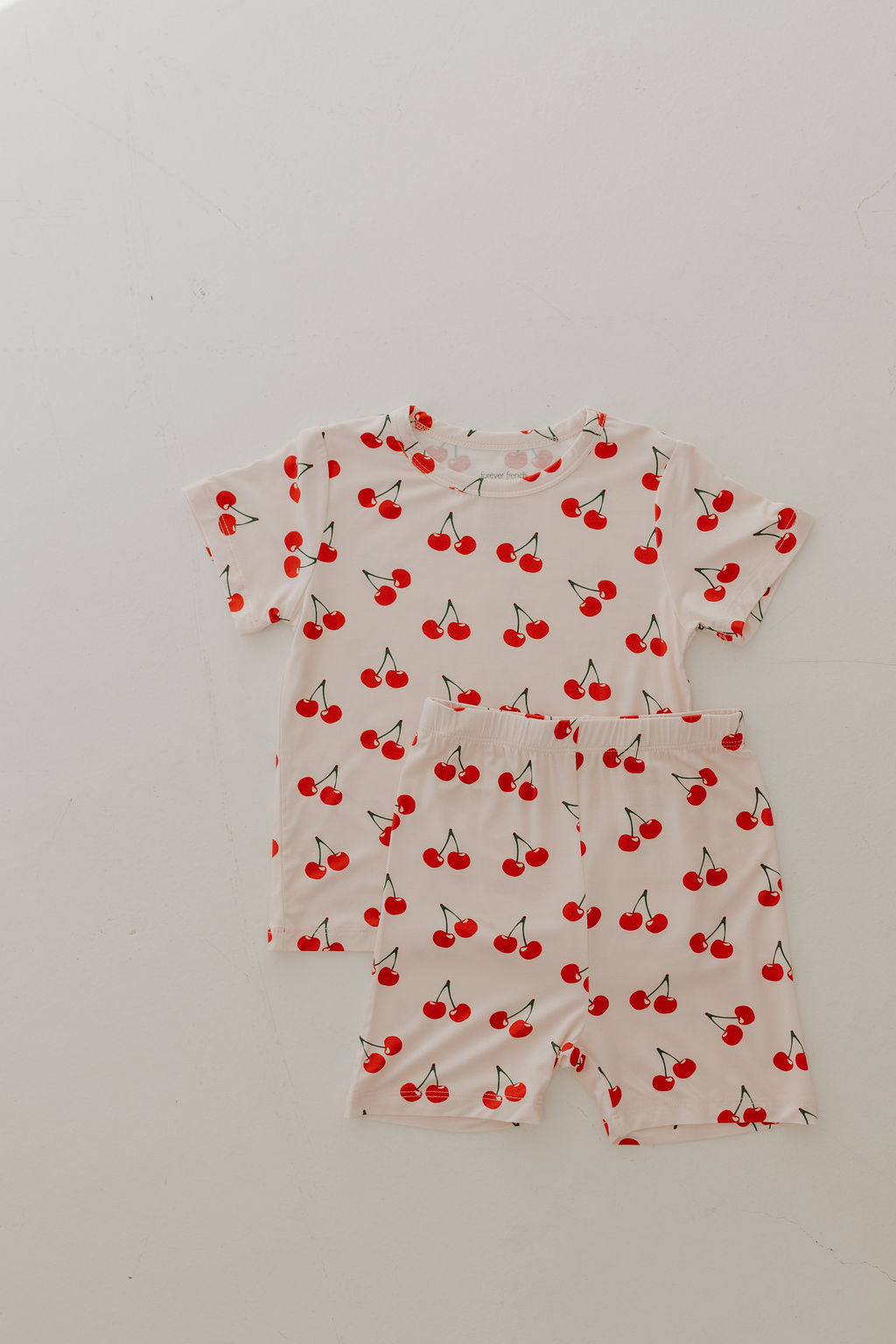 cherry orchard bamboo pajamas // SHORT SLEEVE TOP + SHORTS SET (sizing up to 10/12)