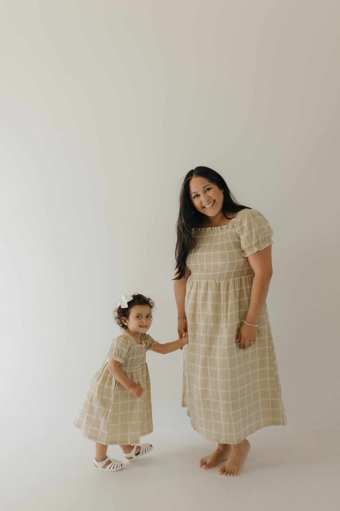 toddler/child muslin dress // linen grid (comes in mama match)