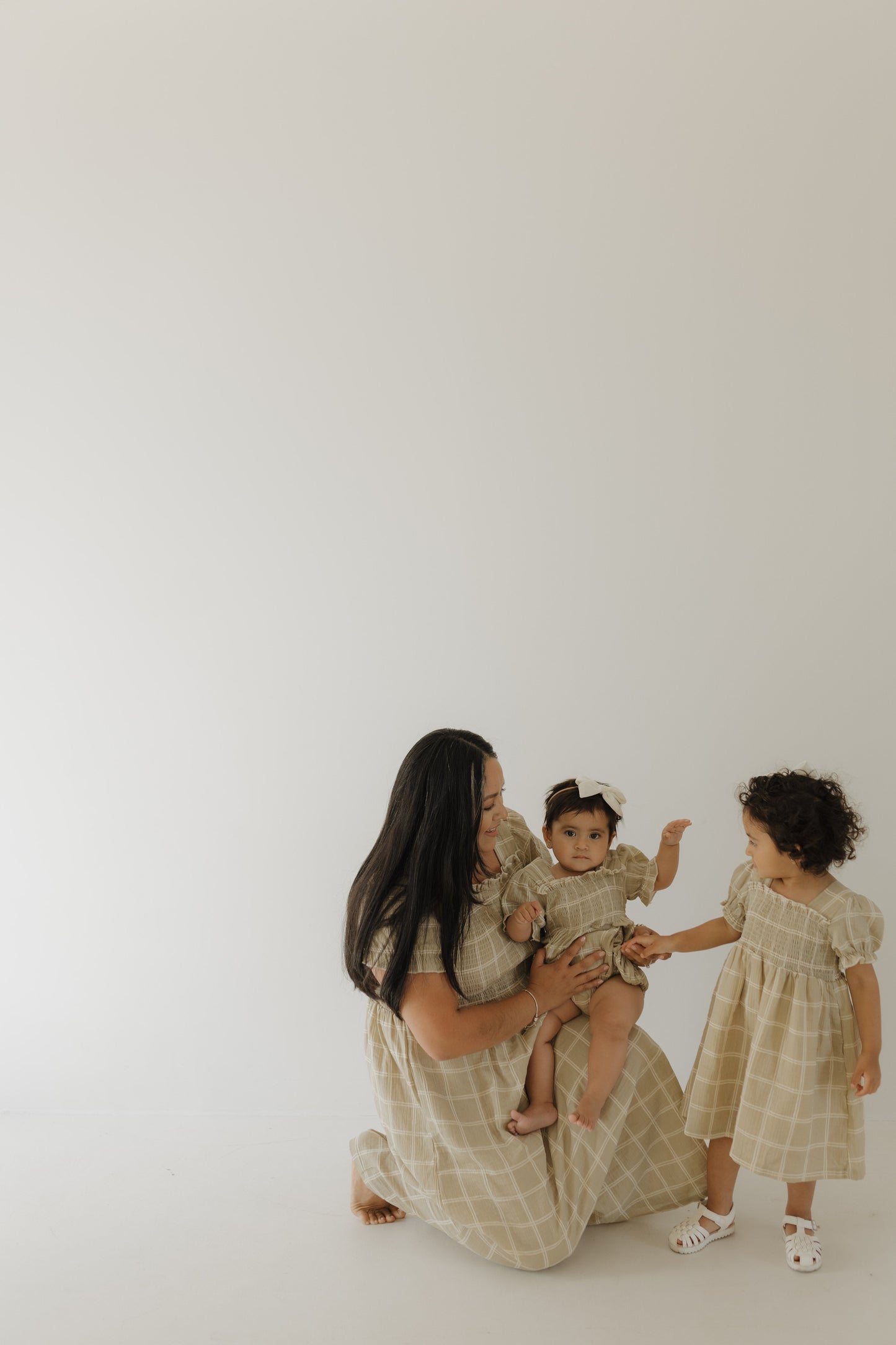 toddler/child muslin dress // linen grid (comes in mama match)