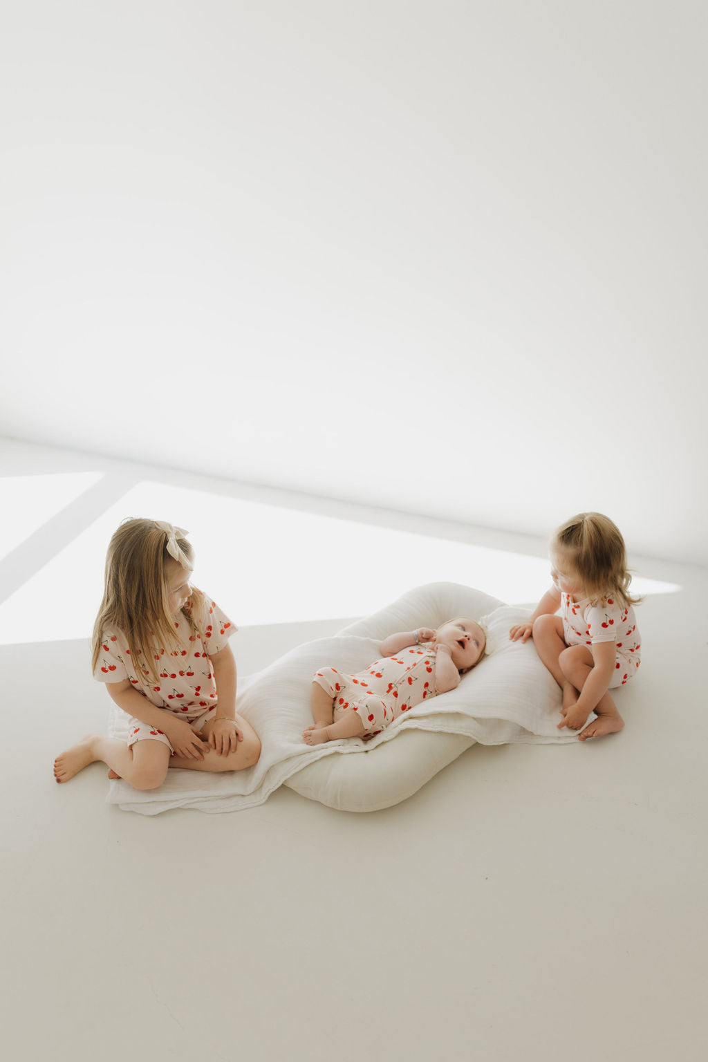 cherry orchard bamboo pajamas // SHORT SLEEVE TOP + SHORTS SET (sizing up to 10/12)